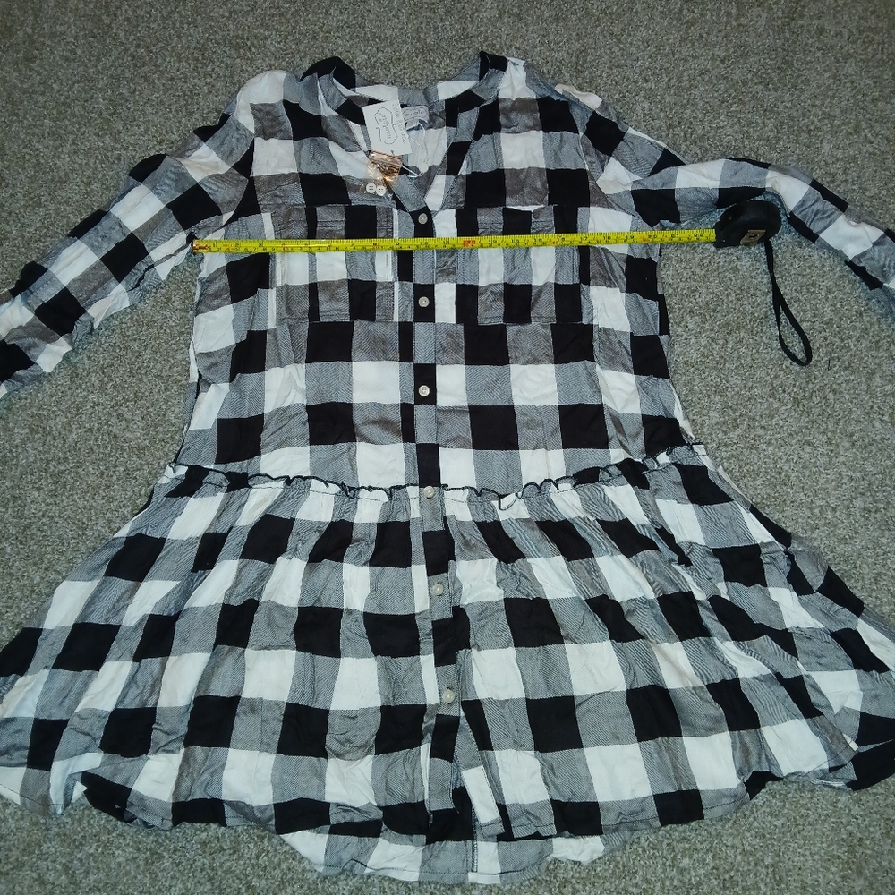 DECKER BLACK PLAID FLOUNCE DRESS - Picture 5 of 8